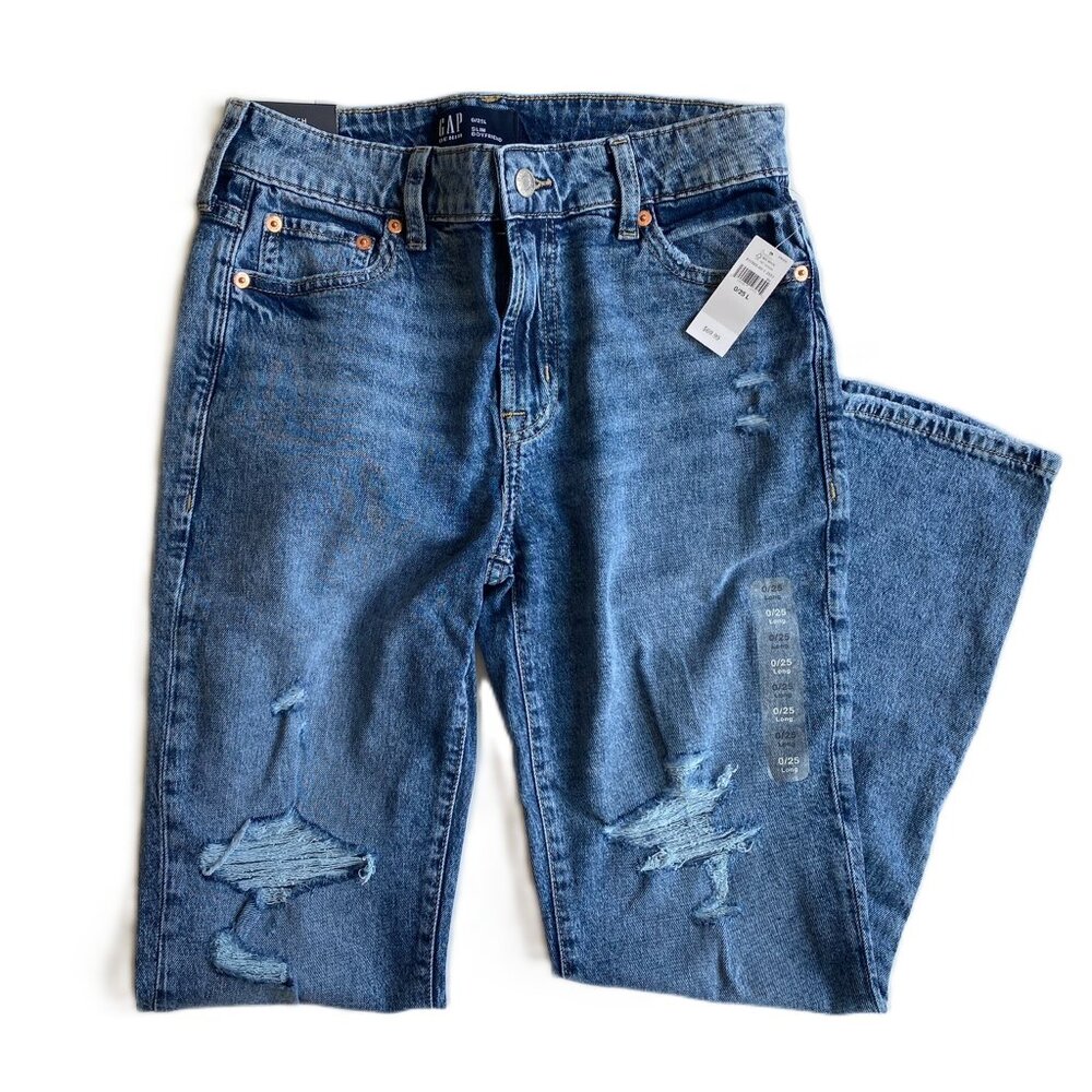 NWT Gap Women's Slim Boyfriend Distressed Jeans